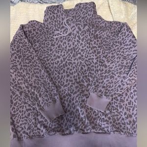 American eagle purple cheetah print hoodie. oversized.
